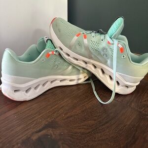 On Running Women's Mint and White Sneakers